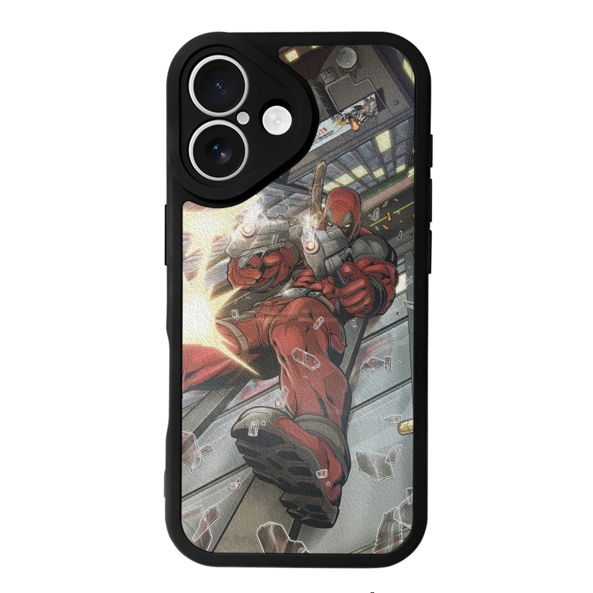 （画像用） Deadpool デッドプール 【iPhone 16シリーズ対応】シリコンスマホケース（レザー調） 材質：シリコン